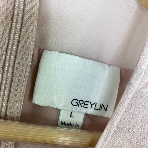 Greylin Pink Cream Lace Detail Sleeveless Tank Blouse Womens Size Large L - Picture 5 of 6